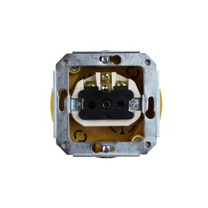 Elhard - Prise murale double rétro en céramique avec cadre 230 V noire