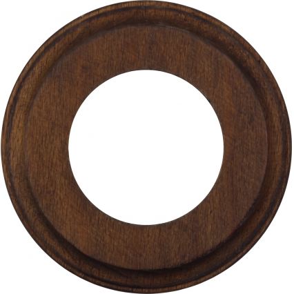 Elhard - Prise murale rétro en céramique avec cadre SCHUKO 230V blanc/bois foncé