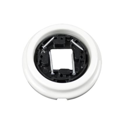 Elhard - Prise murale rétro en céramique pour usage domestique avec cadre SCHUKO 230 V blanche