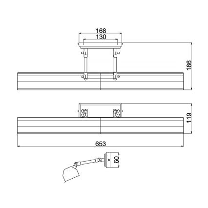 Elstead - Applique pour tableaux CHAWTON 4xE14/40W/230V, bronze