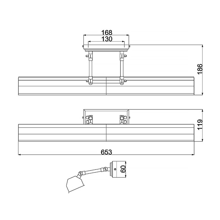 Elstead - Applique pour tableaux CHAWTON 4xE14/40W/230V, bronze
