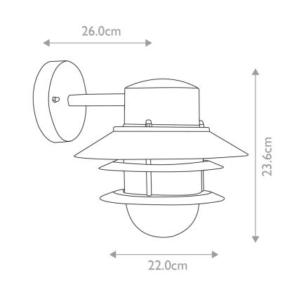 Elstead - Applique murale extérieure COPENHAGEN 1xE27/60W/230V IP44
