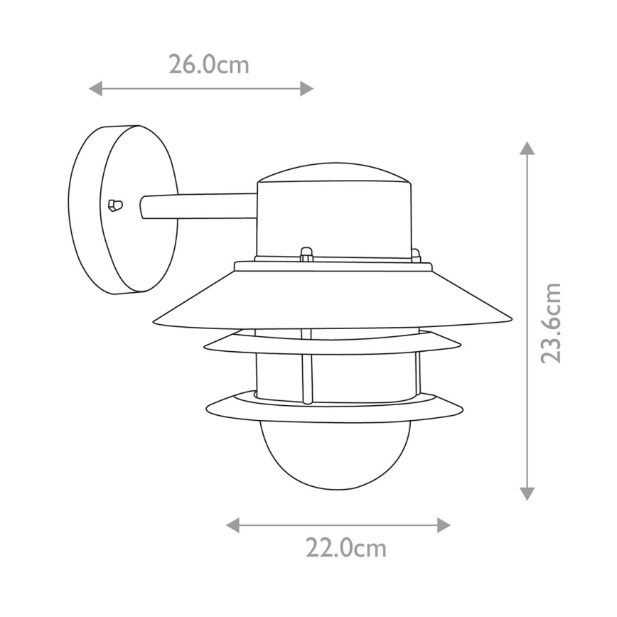 Elstead - Applique murale extérieure COPENHAGEN 1xE27/60W/230V IP44