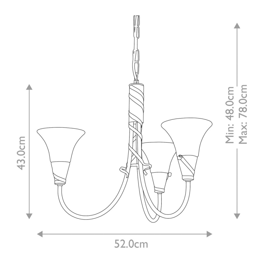 Elstead - Suspension chaîne EMILY 3xE14/40W/230V