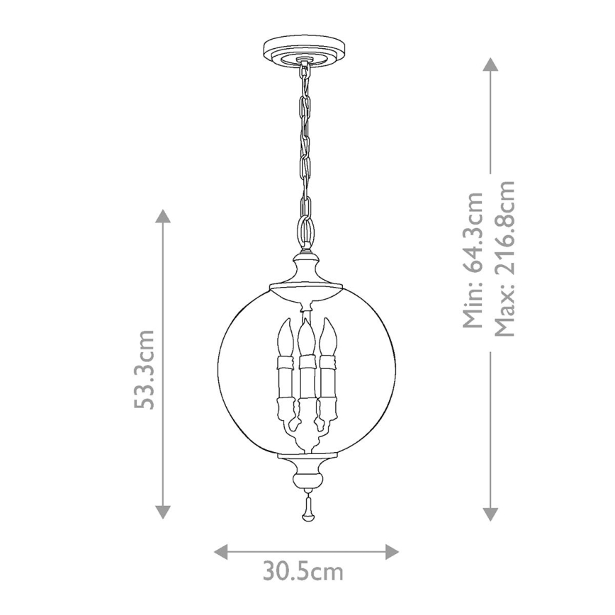 Elstead FE-ARGENTO-P - Suspension sur chaîne ARGENTO 3xE14/60W/230V