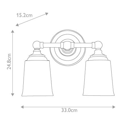 Elstead FE-HUGOLAKE2BATH - LED Applique murale salle de bain HUGOLAKE 2xG9/3W/230V IP44