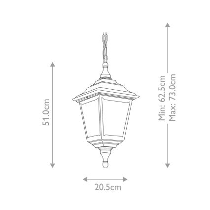 Elstead KERRY-CHAIN - Suspension d'extérieur KERRY 1xE27/100W/230V IP44
