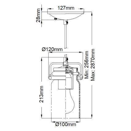Elstead KL-BRINLEY-MP-NI - Suspension filaire BRINLEY 1xE27/60W/230V chrome mat