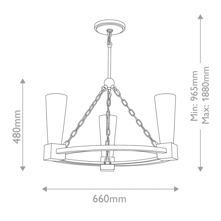 Elstead - Lustre sur tige KRISTY 3xE27/40W/230V cuivré