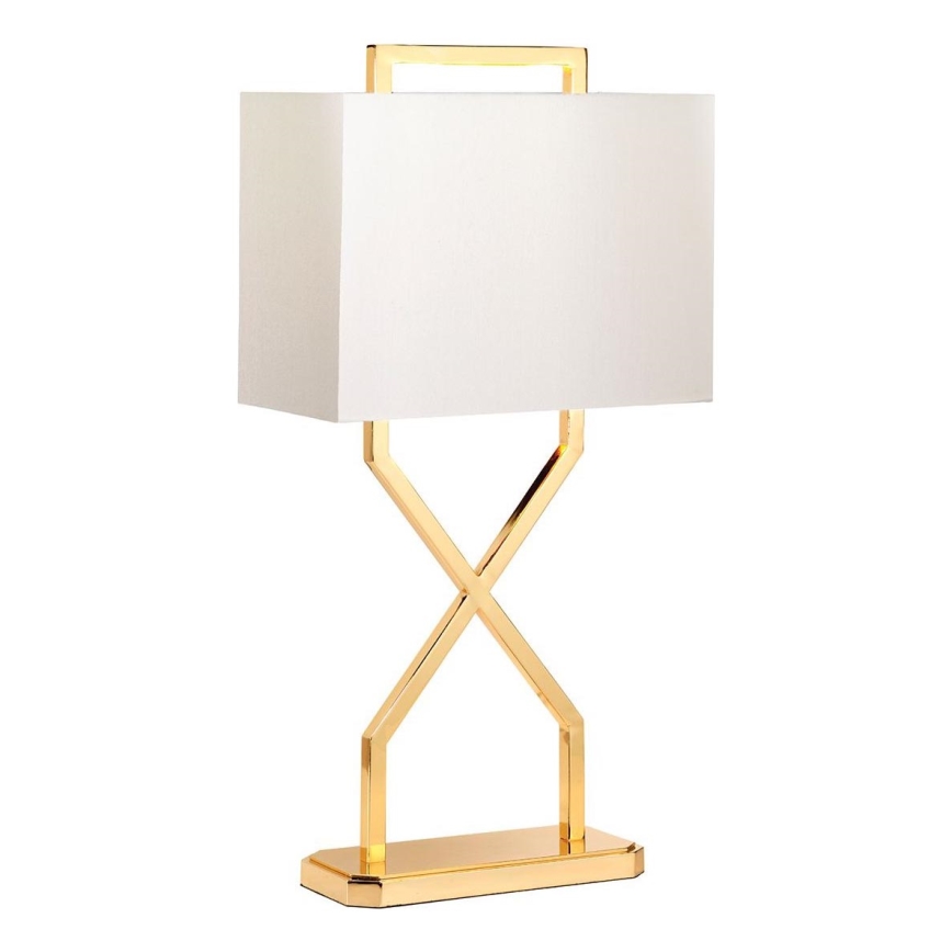 Elstead - Lampe de table CROSS 1xE27/60W/230V doré/blanc