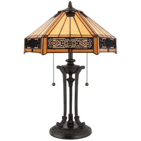 Elstead - Lampe de table INDUS 2xE27/60W/230V ambre verre