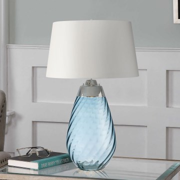 Elstead - Lampe de table LED LENA 1xE27/40W/230V + 1xGU10/7W 74 cm bleu/blanc