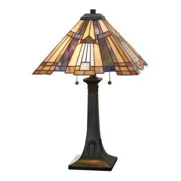 Elstead - Lampe de table Tiffany INGLENOOK 2xE27/60W/230V