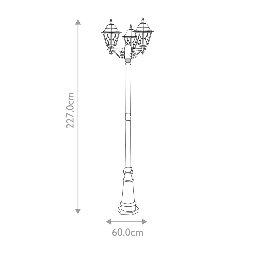 Elstead - Lampe d'extérieur NORFOLK 3xE27/100W/230V IP43 noire