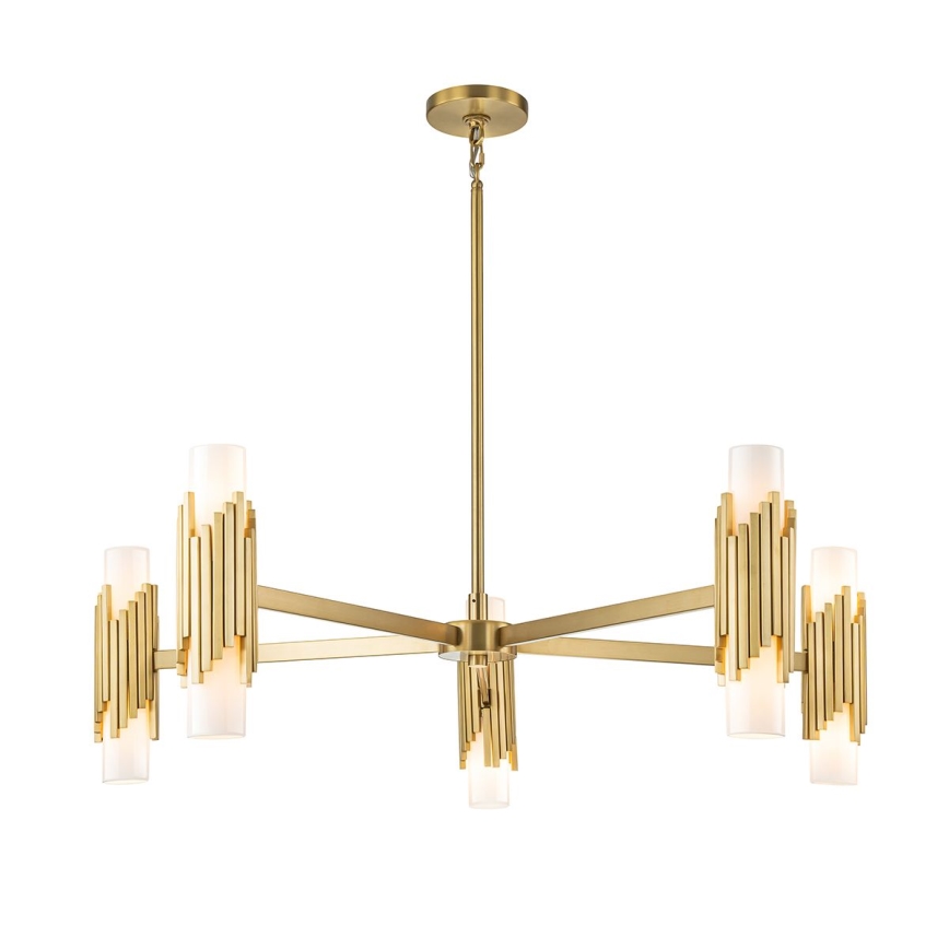 Elstead - Lustre sur tige MARVELE 10xE14/40W/230V finition dorée