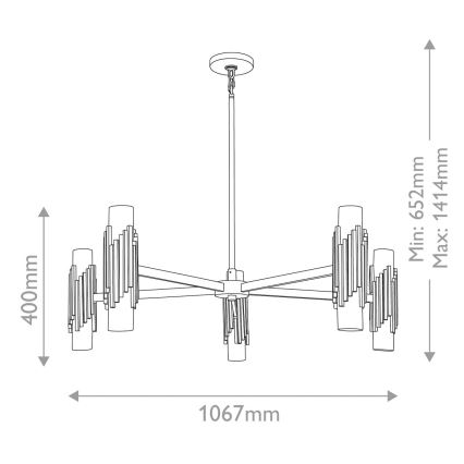 Elstead - Lustre sur tige MARVELE 10xE14/40W/230V finition dorée