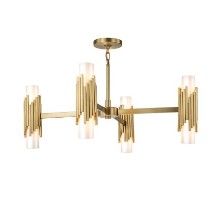 Elstead - Lustre sur tige MARVELE, 8 x E14, max. 40 W, 230 V, finition dorée