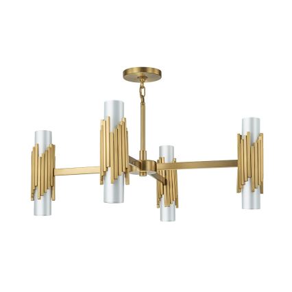 Elstead - Lustre sur tige MARVELE, 8 x E14, max. 40 W, 230 V, finition dorée