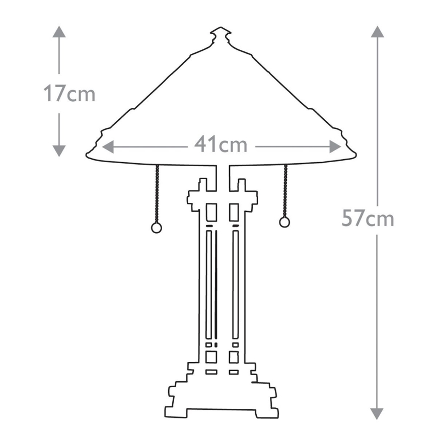 Elstead - Lampe de table Tiffany CHASTAIN 2xE27/60W/230V