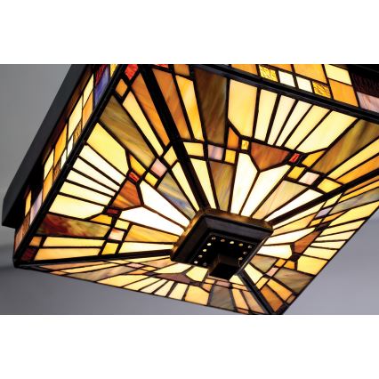 Elstead - Plafonnier d'extérieur Tiffany INGLENOOK 2xE27/60W/230V IP44