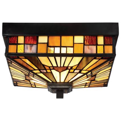 Elstead - Plafonnier d'extérieur Tiffany INGLENOOK 2xE27/60W/230V IP44