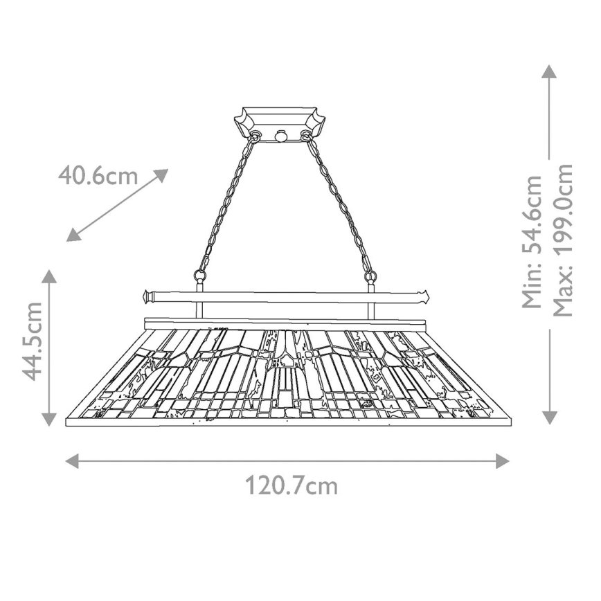 Elstead - Suspension à chaîne Tiffany INGLENOOK 3xE27/100W/230V