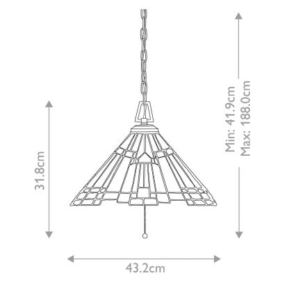 Elstead - Suspension à chaîne Tiffany INGLENOOK 3xE27/60W/230V