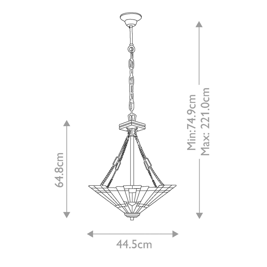 Elstead - Lustre Tiffany INGLENOOK avec chaîne 3xE27/100W/230V