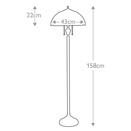 Elstead - Lampadaire Tiffany LARISSA 2xE27/100W/230V