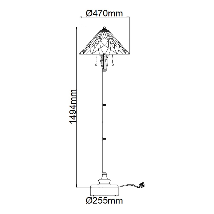 Elstead - Lampadaire Tiffany VICTORY 2xE27/60W/230V