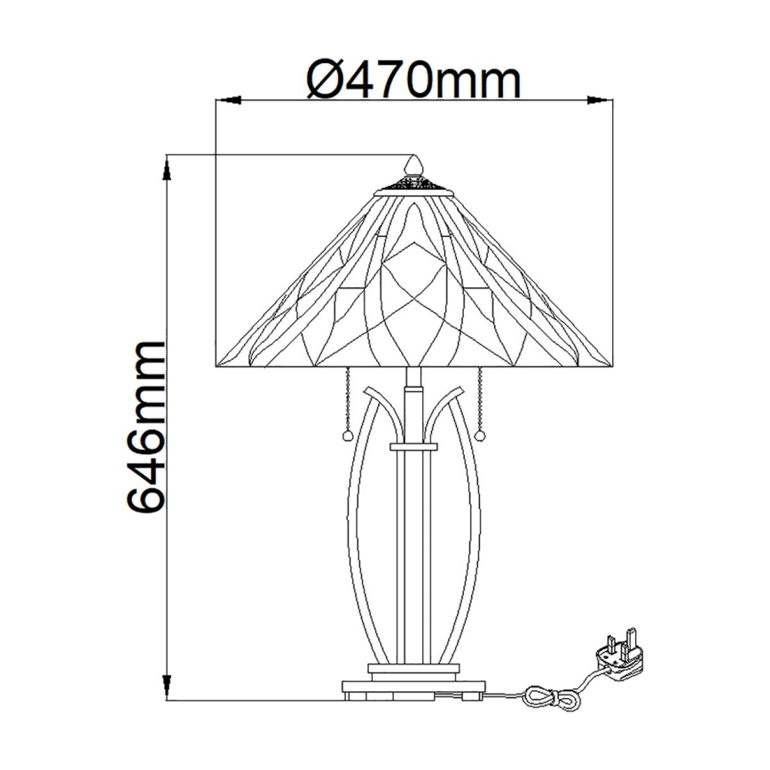 Elstead - Lampe de table Tiffany VICTORY 2xE27/60W/230V