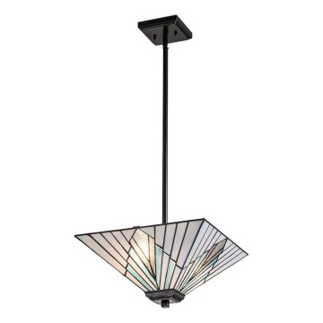 Elstead - Suspension à tige Tiffany ALDERLEY 2xE27/60W/230V