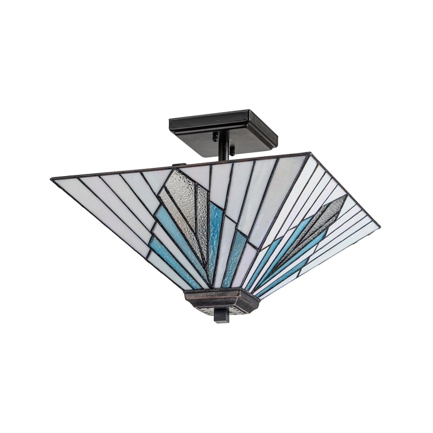 Elstead - Suspension à tige Tiffany ALDERLEY 2xE27/60W/230V