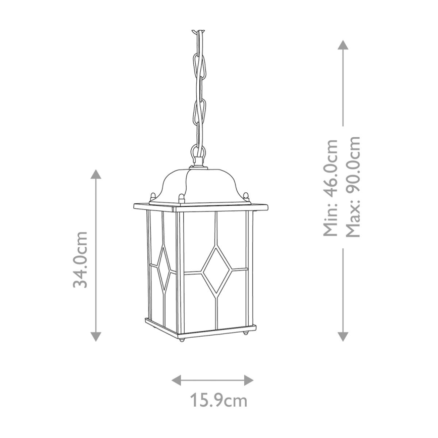 Elstead WX9 - Suspension d'extérieur WEXFORD 1xE27/100W/230V IP23