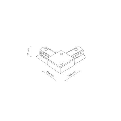 Embout pour système de rail monophasé TRACER carré blanc