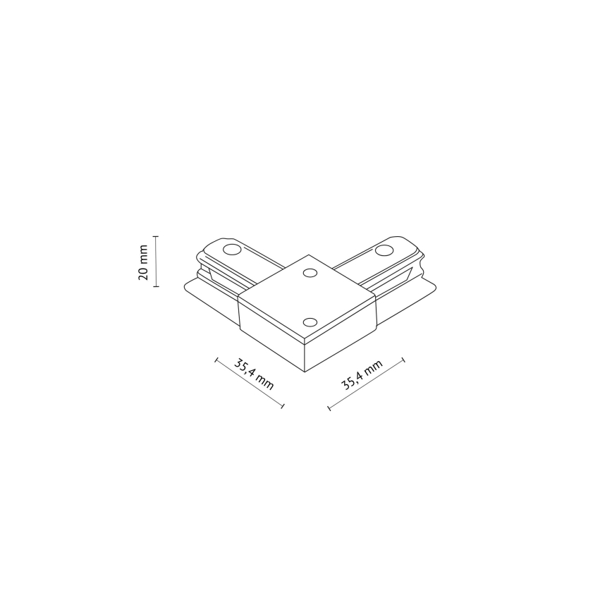 Embout pour système de rail monophasé TRACER carré blanc