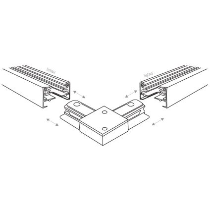 Embout pour système de rail monophasé TRACER carré noir