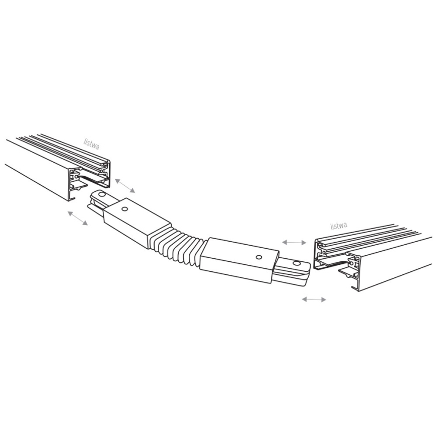 Embout pour système de rail monophasé TRACER flexible blanc