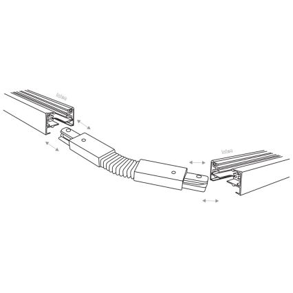 Embout pour système de rail monophasé TRACER flexible noir