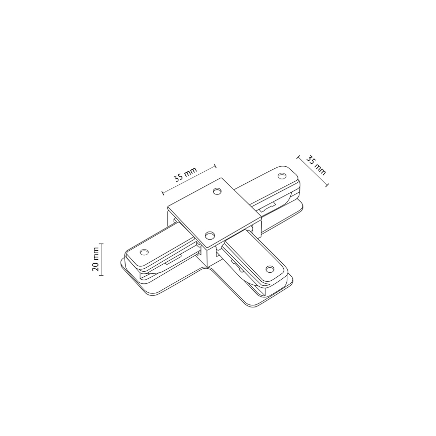 Embout pour système de rail monophasé TRACER T-connecteur noir