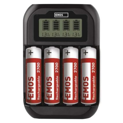 Chargeur de piles avec écran LCD 4xAA/AAA 5V