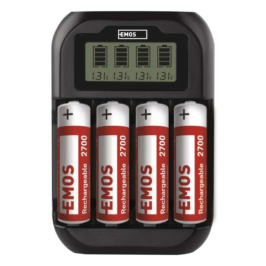 Chargeur de piles avec écran LCD 4xAA/AAA 5V