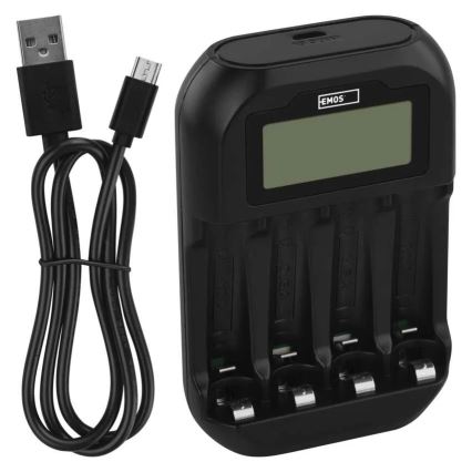 Chargeur de piles avec écran LCD 4xAA/AAA 5V