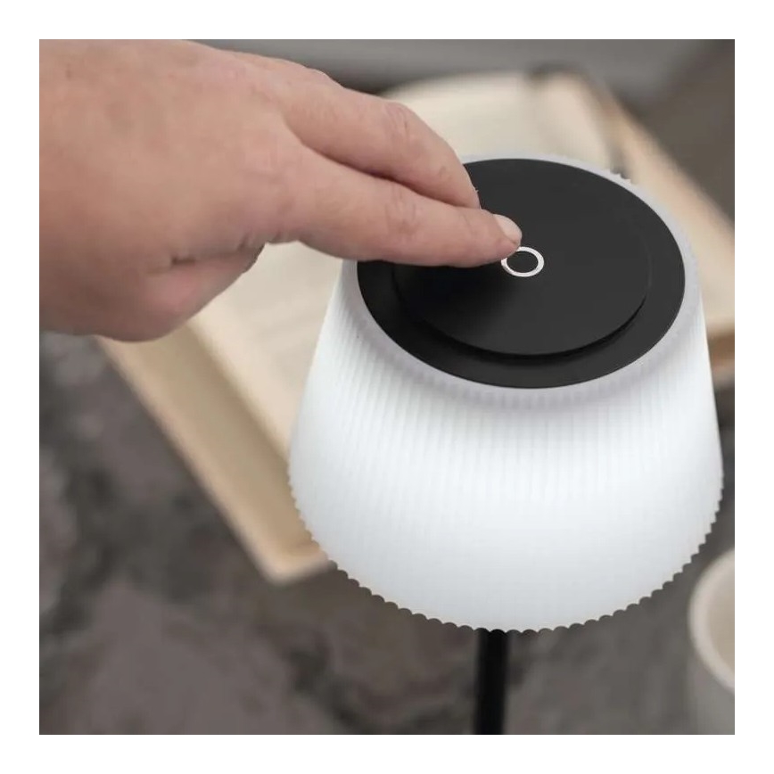 Lampe rechargeable à intensité variable KATIE LED/4W/10V 1800mAh IP44 CRI 90 noir