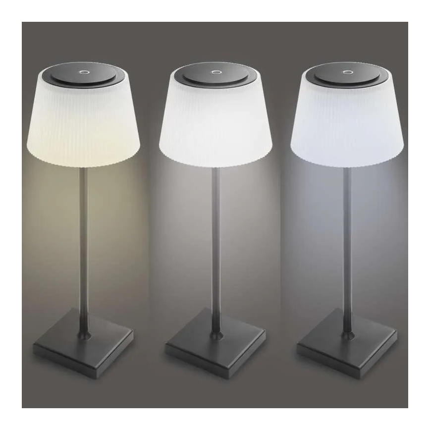 Lampe rechargeable à intensité variable KATIE LED/4W/10V 1800mAh IP44 CRI 90 noir