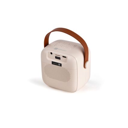 CONNECT IT CSP-1010-BG - Enceinte LED RGB avec microphones sans fil 2Mic 5W/1200 mAh + 2x 400 mAh crème/doré