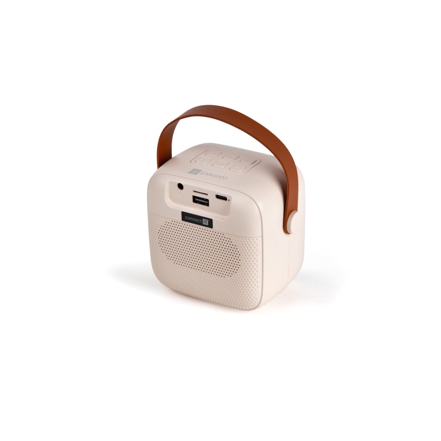 CONNECT IT CSP-1010-BG - Enceinte LED RGB avec microphones sans fil 2Mic 5W/1200 mAh + 2x 400 mAh crème/doré