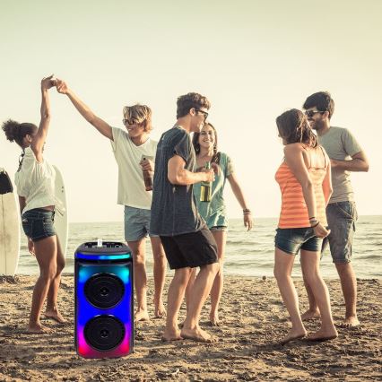 Enceinte rechargeable LED RGB avec un micro 400W/2400 mAh + télécommande