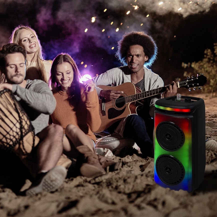 Enceinte rechargeable LED RGB avec un micro 400W/2400 mAh + télécommande