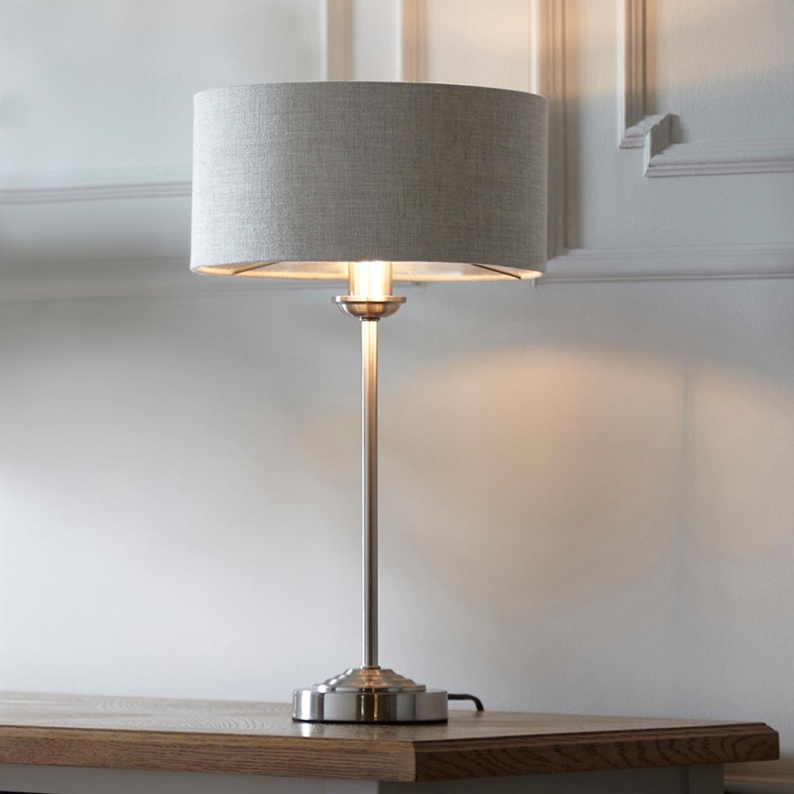 Endon 100646 - Lampe de table HIGHCLERE 1xE14/7W/230V beige/chrome mat Ø 25 cm